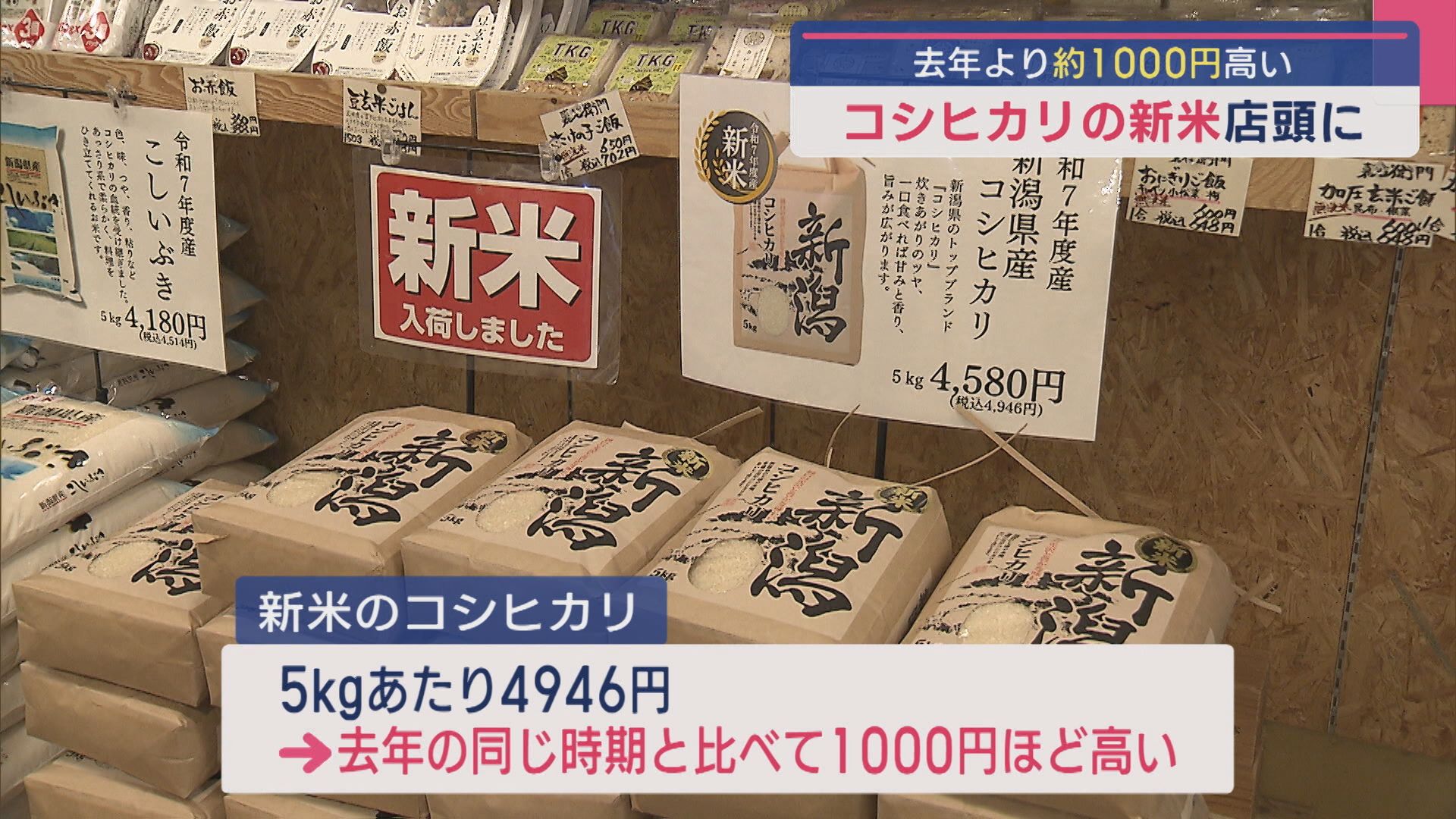 「コシヒカリ」の新米が店頭に並ぶ 去年より1000円ほど高い【新潟】 2025年09月11日(木)