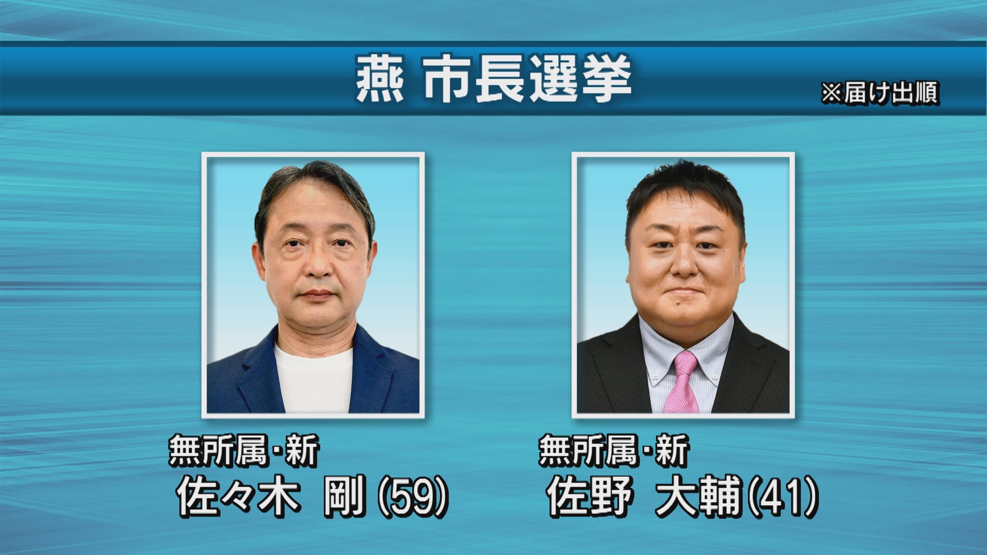 【燕市長選挙｜告示】新人2人が立候補 19日投開票【新潟】 2025年10月12日(日)