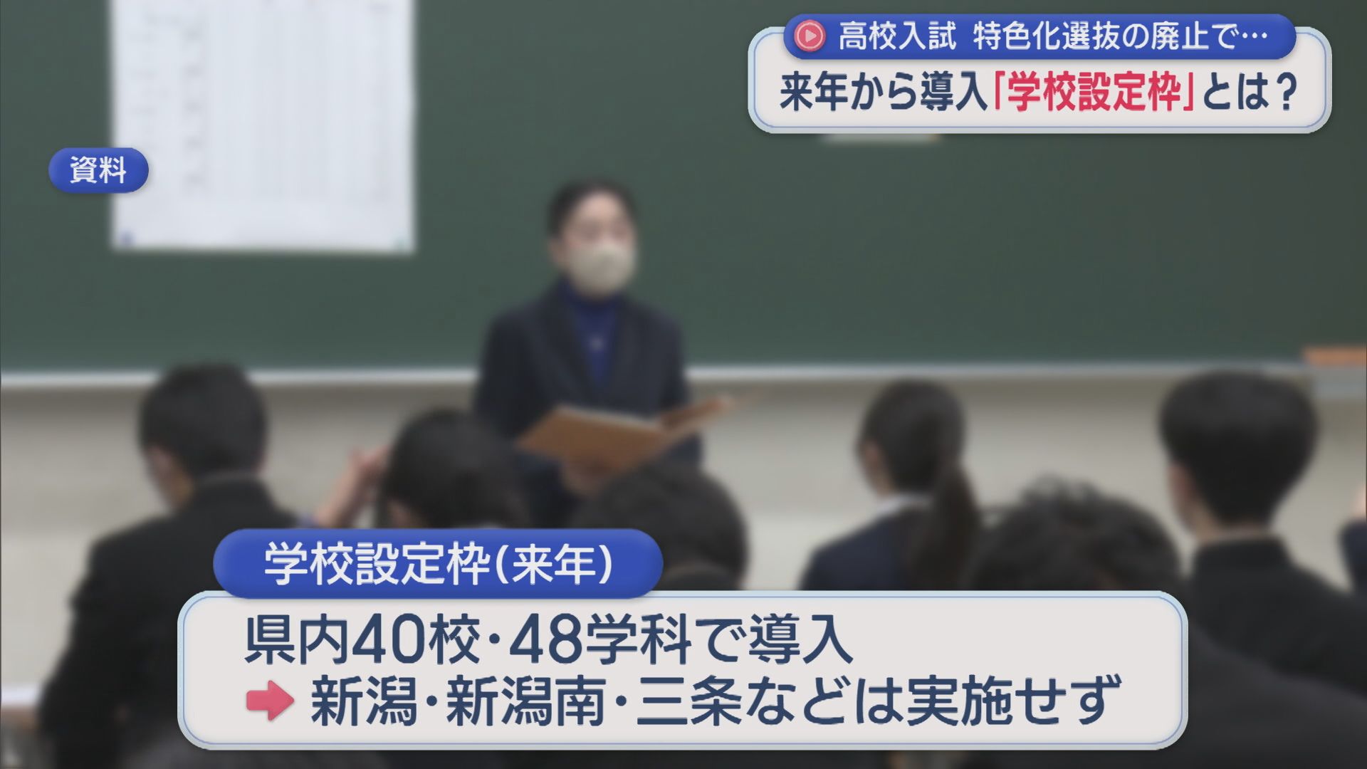 2027年の高校入試から導入「学校設定枠」とは？背景に部活動地域移行など【新潟】 2026年03月11日(水)
