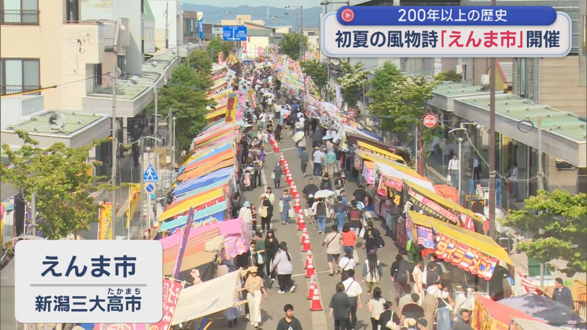 初夏の風物詩「えんま市」開催 約400店舗の露店並ぶ、初日は約15万人訪れる【新潟・柏崎市】 2026年06月15日(月)