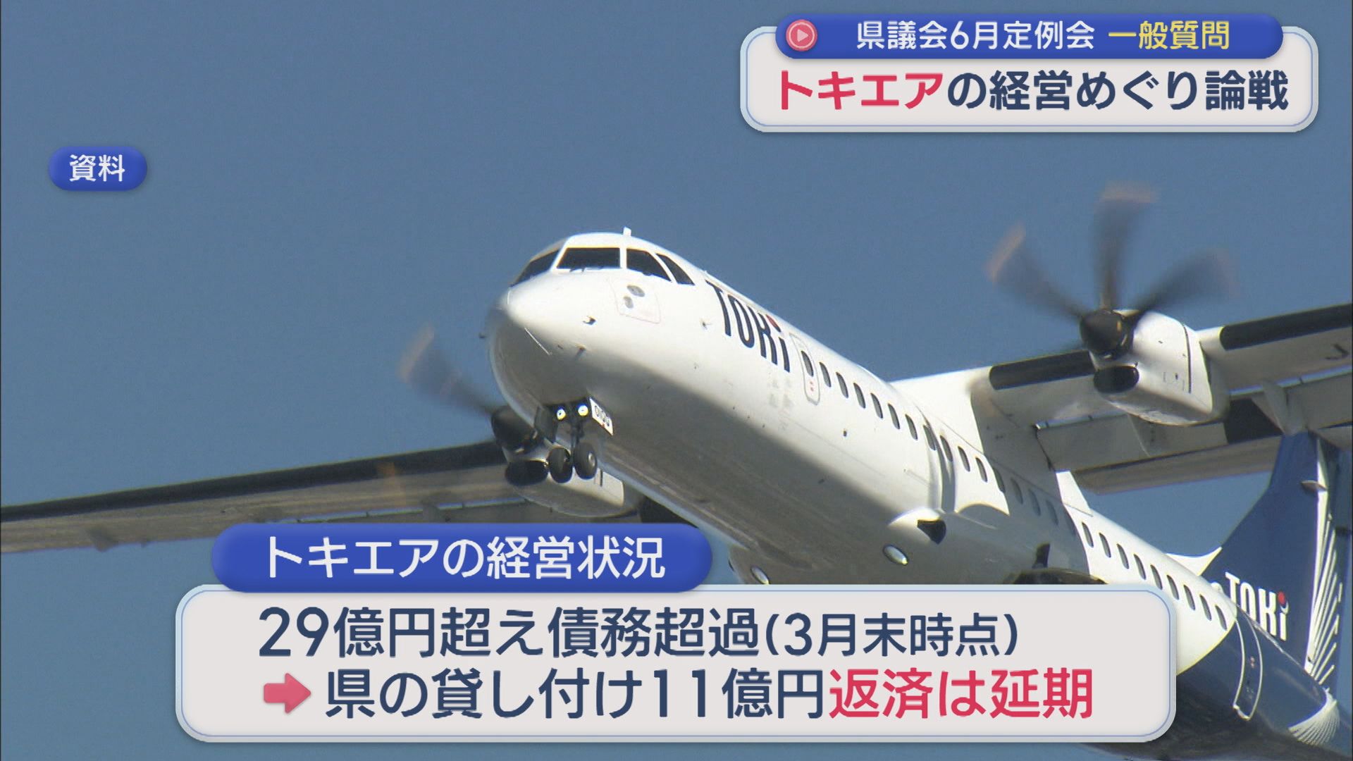 「他の航空会社は増収」「理由が違うのでは」トキエアの経営めぐり論戦：県議会 6月定例会【新潟】 2026年07月03日(金)