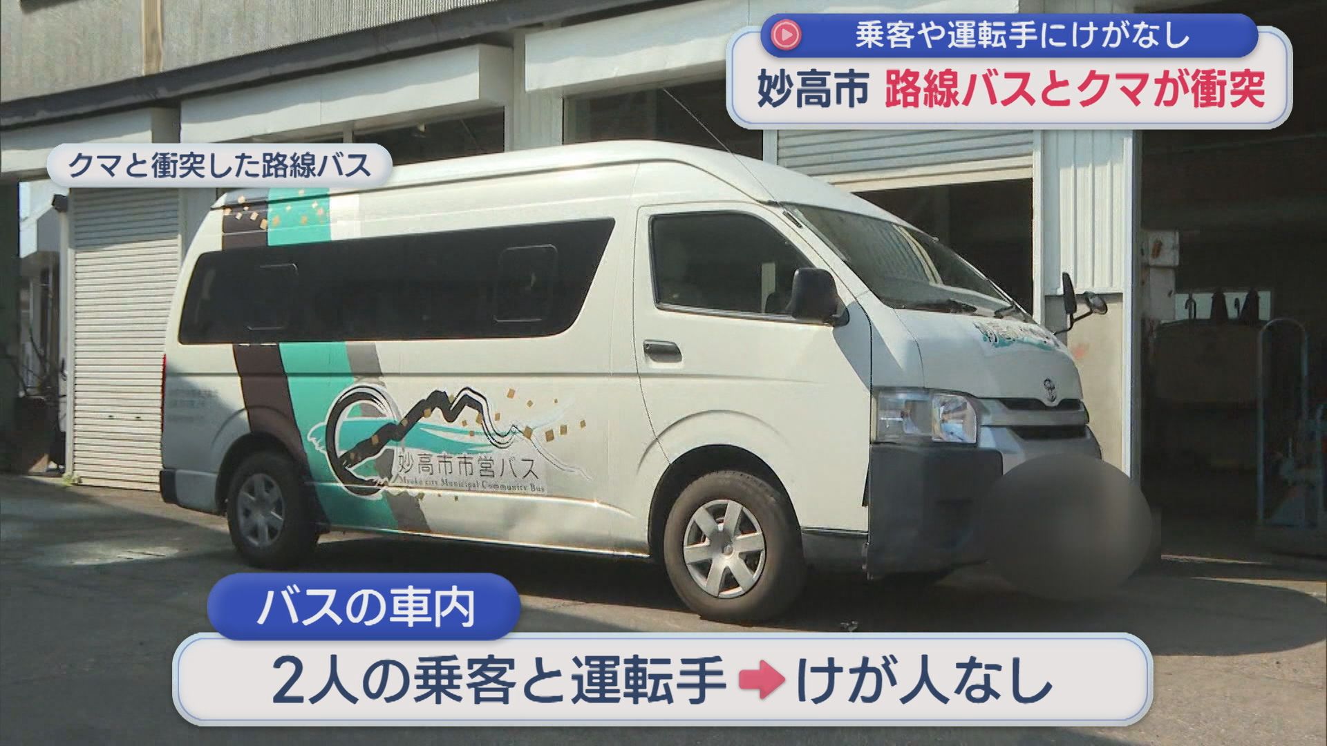 「バスを運転中クマと」妙高市の県道で路線バスとクマが衝突、右前のバンパーへこむ【新潟】 2026年07月09日(木)