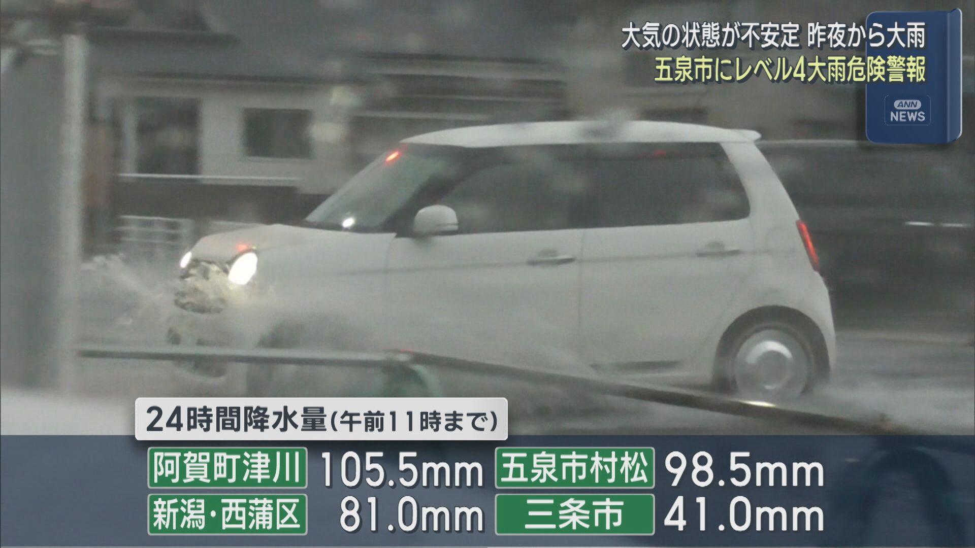 五泉市で一時［レベル4・大雨危険警報］大気の状態が不安定に【新潟】 2026年07月23日(木)