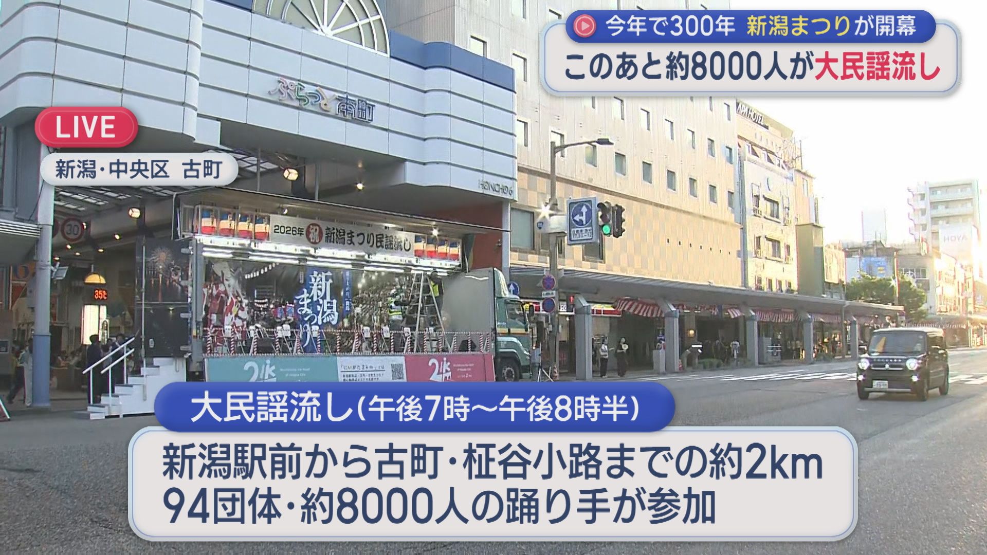 新潟まつり開幕！今年で300年の節目 8000人が「大民謡流し」【新潟】 2026年08月07日(金)