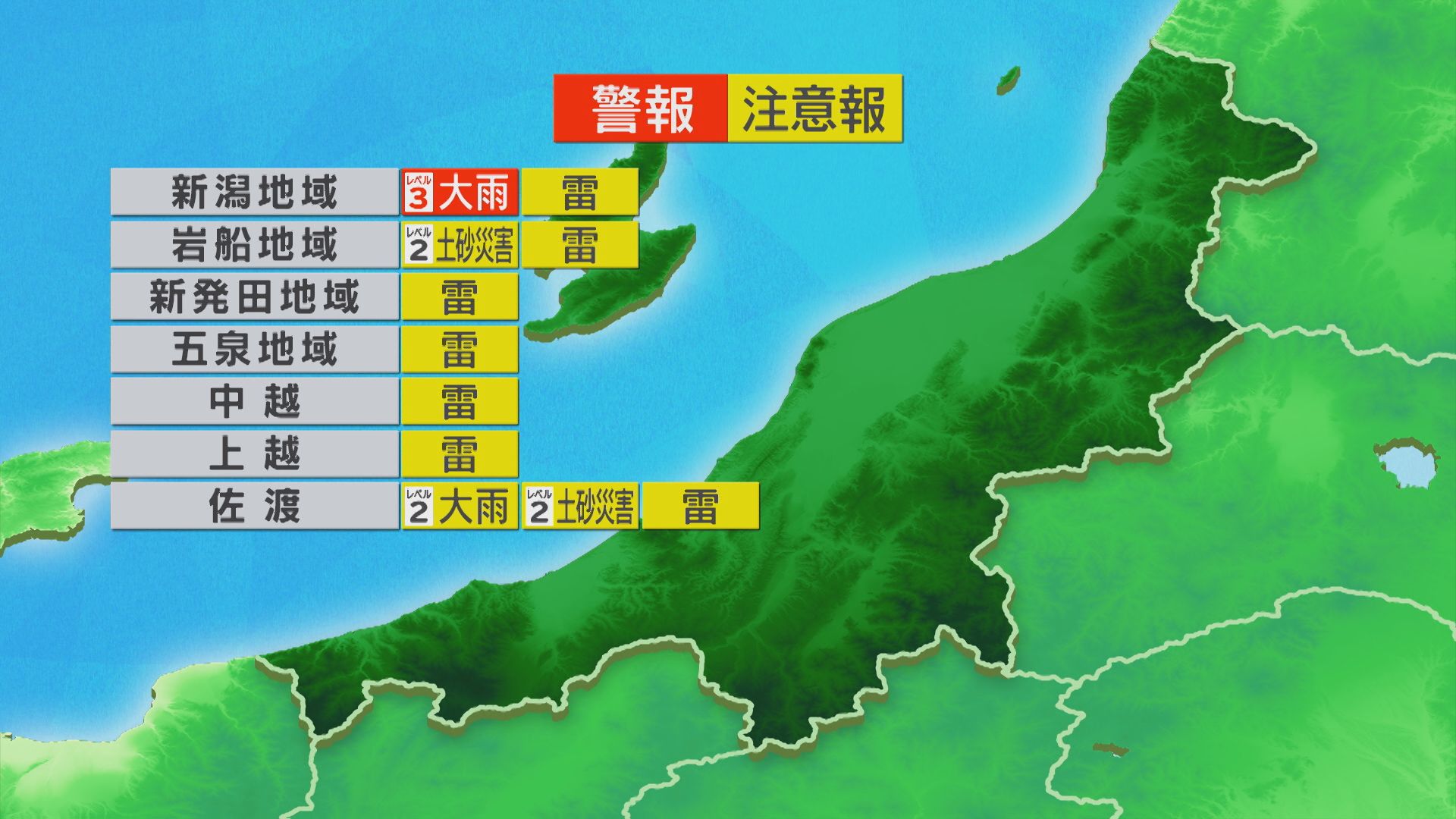 新潟市『レベル3・大雨警報』夜にかけて雷雨に注意を【これからの天気(9月2日11時40分現在)｜新潟】 2026年09月02日(水)
