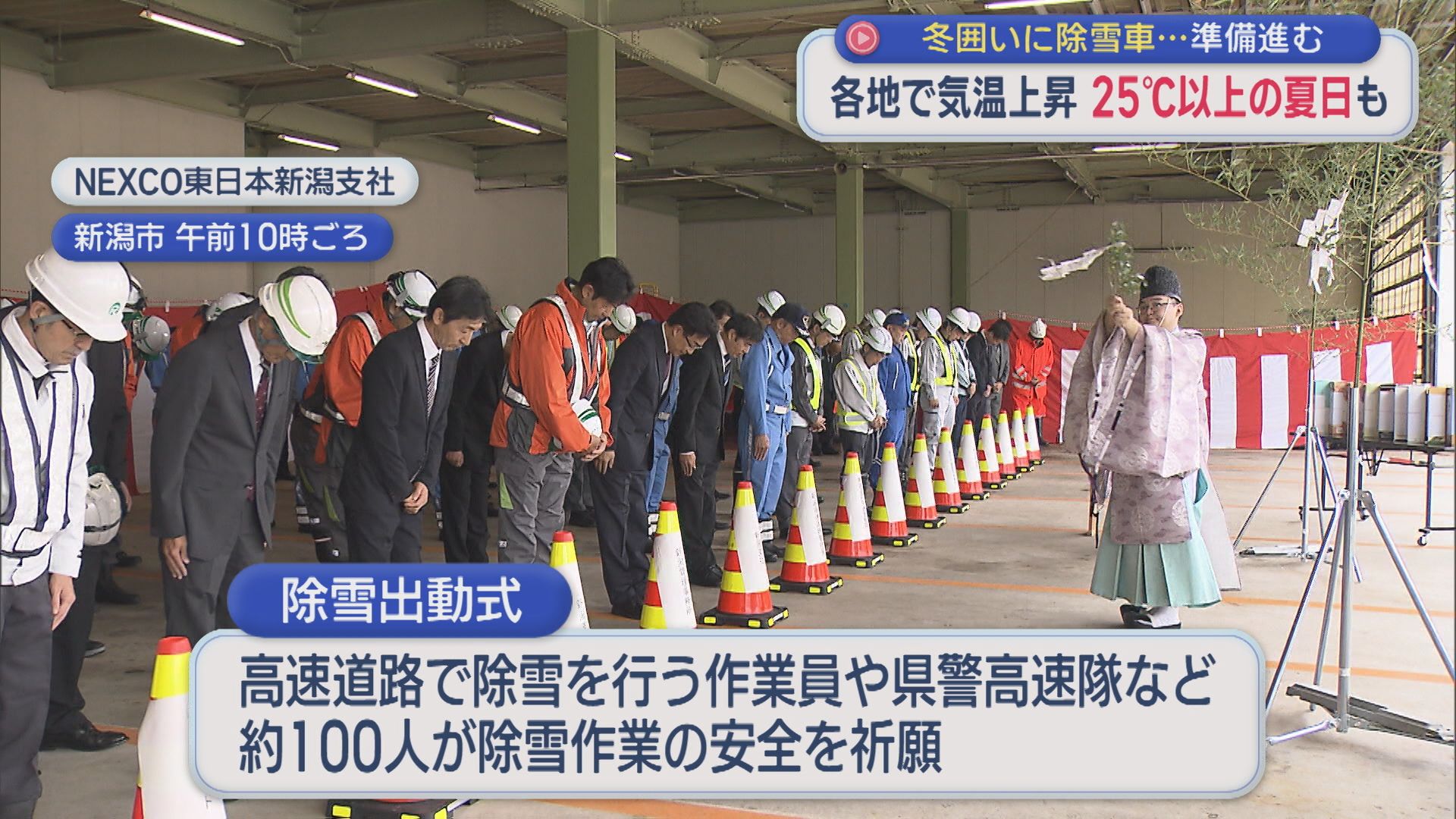 除雪作業の安全を祈願「除雪出動式」一方で21日は季節外れの暑さに【新潟】
