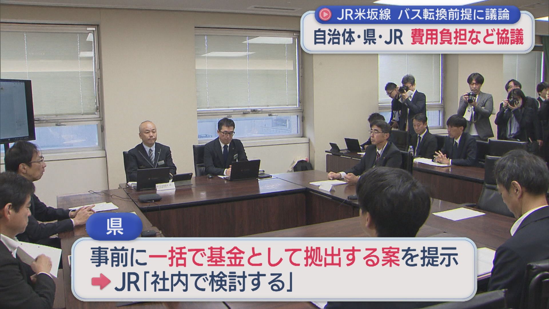【JR米坂線】沿線自治体・県・JRが費用負担など協議、バス転換前提に議論【新潟】